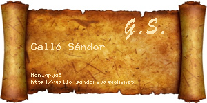 Galló Sándor névjegykártya