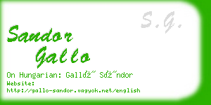 sandor gallo business card